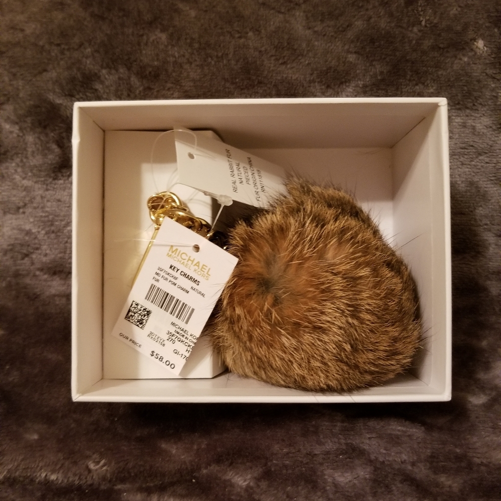 Michael Kors fuzzy keychain